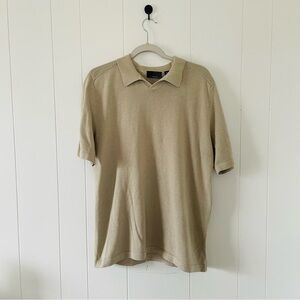 jf j.ferrar Men's Tan Polo Knit Shirt